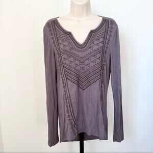 Max Jeans Long‎ Sleeve Shirt Embroidered Blouse Size S Top